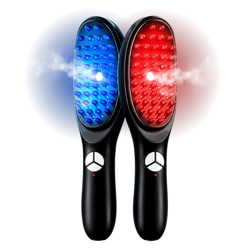 Escova Terapêutica Kieravix 360 com luz vermelha e azul